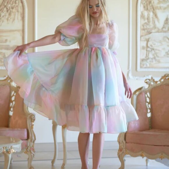 Selkie Pastel Rainbow Puff Dress - Picture 5 of 14